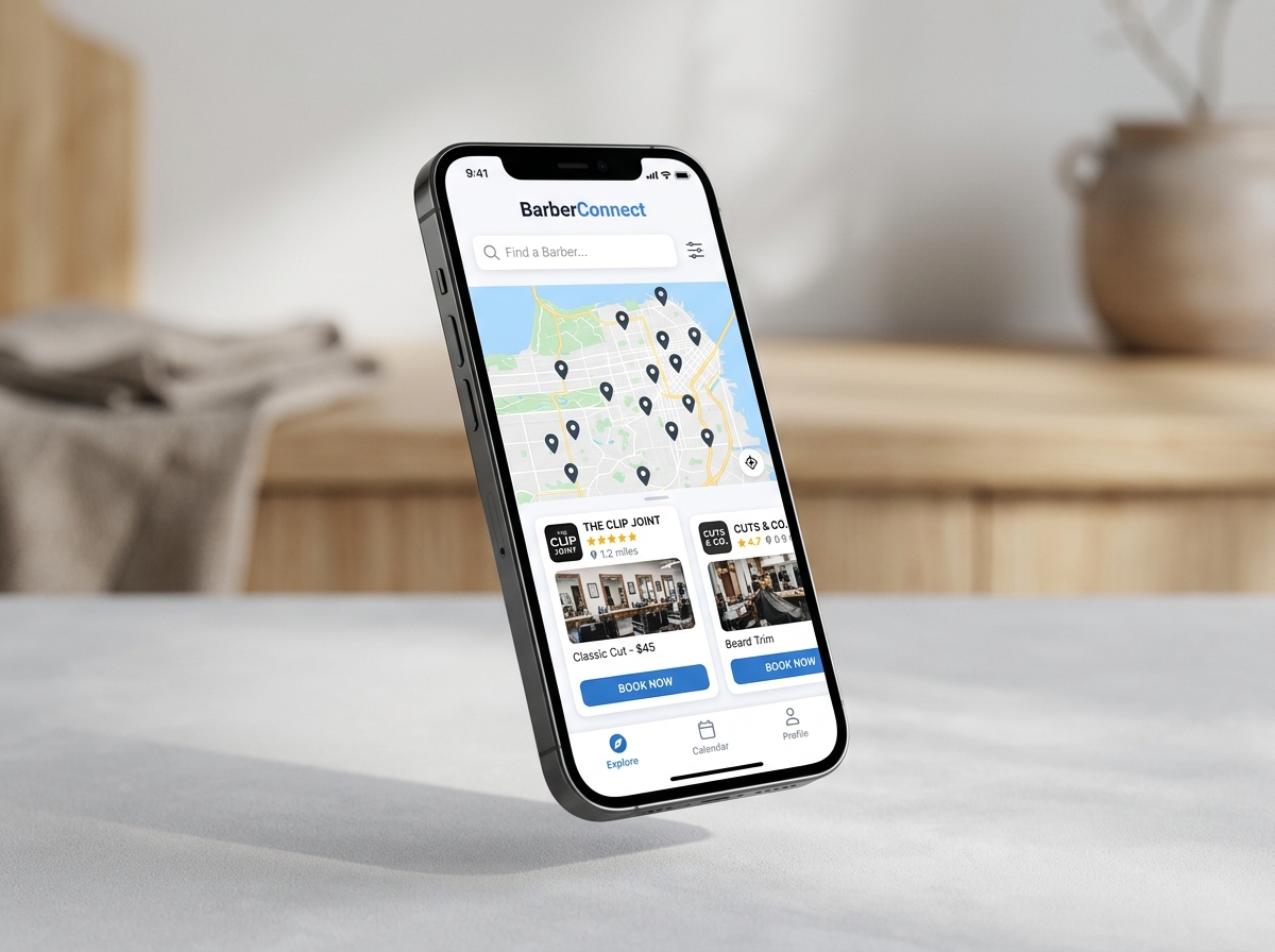 Near Me Barber Shops Mobile Application